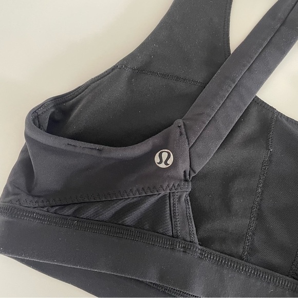 Lululemon Rack Pack Bra Crossback Sports Bra Black Size 8 - Picture 8 of 10